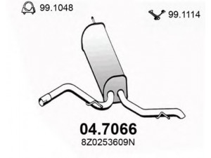 ASSO 04.7066 galinis duslintuvas 
 Išmetimo sistema -> Duslintuvas
8Z0253609N