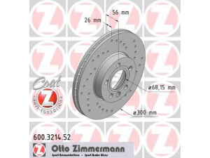 ZIMMERMANN 600.3214.52 stabdžių diskas 
 Dviratė transporto priemonės -> Stabdžių sistema -> Stabdžių diskai / priedai
7D0 615 301, 7D0 615 301 B