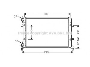 AVA QUALITY COOLING VWA2205 radiatorius, variklio aušinimas 
 Aušinimo sistema -> Radiatorius/alyvos aušintuvas -> Radiatorius/dalys
1K0121251E, 1K0121251F, 1K0121253AC