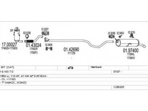MTS C260205006104 išmetimo sistema 
 Išmetimo sistema -> Išmetimo sistema, visa