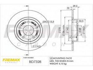 FREMAX BD-7328 stabdžių diskas 
 Stabdžių sistema -> Diskinis stabdys -> Stabdžių diskas
GHT226251