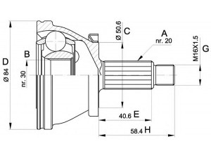 OPEN PARTS CVJ5390.10 jungčių komplektas, kardaninis velenas 
 Ratų pavara -> Sujungimai/komplektas
6Q0498099C, 6Q0498099CX, 6Q0498099C