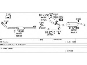 MTS C070076000999 išmetimo sistema 
 Išmetimo sistema -> Išmetimo sistema, visa