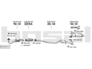 BOSAL 038.950.01 išmetimo sistema 
 Išmetimo sistema -> Išmetimo sistema, visa