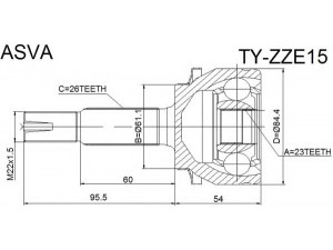 ASVA TY-ZZE15 jungčių komplektas, kardaninis velenas 
 Ratų pavara -> Sujungimai/komplektas
43410-02570, 43420-02610, 43460-09R20