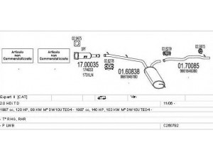 MTS C260792016403 išmetimo sistema 
 Išmetimo sistema -> Išmetimo sistema, visa