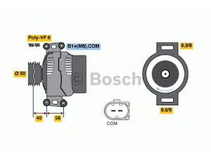 BOSCH 0 124 615 042 kintamosios srovės generatorius 
 Elektros įranga -> Kint. sr. generatorius/dalys -> Kintamosios srovės generatorius
04862 629AA, 4862 629AA, 013 154 58 02