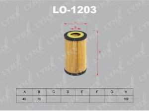 LYNXauto LO-1203 alyvos filtras 
 Filtrai -> Alyvos filtras
271 180 00 09, 271 180 01 09, 271 184 01 25