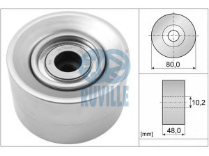 RUVILLE 58850 kreipiantysis skriemulys, V formos rumbuotas diržas 
 Diržinė pavara -> V formos rumbuotas diržas/komplektas -> Laisvasis/kreipiamasis skriemulys
000 550 13 33, 000 550 18 33, 000 550 25 33