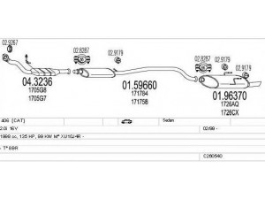 MTS C260540007133 išmetimo sistema 
 Išmetimo sistema -> Išmetimo sistema, visa