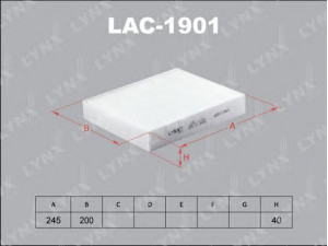 LYNXauto LAC-1901 filtras, salono oras 
 Techninės priežiūros dalys -> Techninės priežiūros intervalai
64 11 9 237 554
