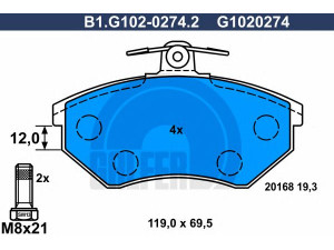 GALFER B1.G102-0274.2 stabdžių trinkelių rinkinys, diskinis stabdys 
 Techninės priežiūros dalys -> Papildomas remontas
357 698 151 B, 357 698 151, 357 698 151 B