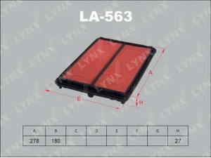 LYNXauto LA-563 oro filtras 
 Techninės priežiūros dalys -> Techninės priežiūros intervalai
17220-PCA-010, 17220-PCC-000, H1722-PCC-000