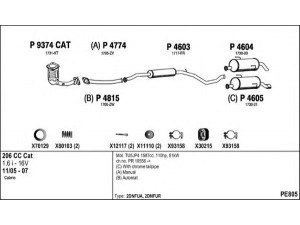 FENNO PE805 išmetimo sistema 
 Išmetimo sistema -> Išmetimo sistema, visa