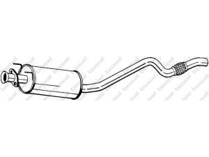 BOSAL 282-433 vidurinis duslintuvas 
 Išmetimo sistema -> Duslintuvas
58 52 382, 58 52 886, 90529046