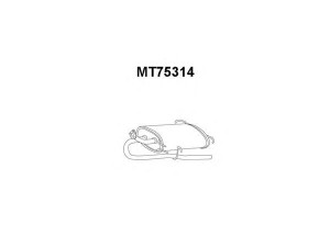 VENEPORTE MT75314 galinis duslintuvas 
 Išmetimo sistema -> Duslintuvas
MB845422, MB890304