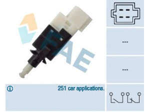 FAE 24593 stabdžių žibinto jungiklis 
 Stabdžių sistema -> Stabdžių žibinto jungiklis
001 545 44 09, 001 545 67 09, 001 545 96 09