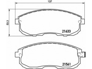 BREMBO P 79 030 stabdžių trinkelių rinkinys, diskinis stabdys 
 Techninės priežiūros dalys -> Papildomas remontas
5581080J01000, 5581080J02000, 5581080J03000