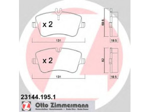 ZIMMERMANN 23144.195.1 stabdžių trinkelių rinkinys, diskinis stabdys 
 Techninės priežiūros dalys -> Papildomas remontas
003 420 2520, 003 420 2620, 003 420 5920