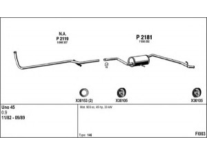 FENNO FI003 išmetimo sistema 
 Išmetimo sistema -> Išmetimo sistema, visa
