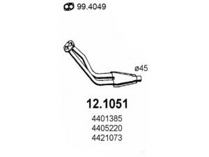 ASSO 12.1051 išleidimo kolektorius 
 Išmetimo sistema -> Išmetimo vamzdžiai
4401385, 4405220, 4421073