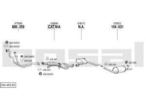 BOSAL 034.455.90 išmetimo sistema 
 Išmetimo sistema -> Išmetimo sistema, visa