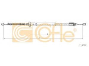 COFLE 11.6597 trosas, stovėjimo stabdys 
 Stabdžių sistema -> Valdymo svirtys/trosai
7700433238, 8200087979, 8200700184