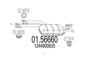 MTS 01.56660 vidurinis duslintuvas 
 Išmetimo sistema -> Duslintuvas
1244900635