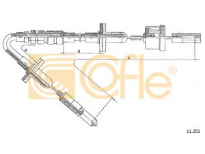 COFLE 11.201 sankabos trosas 
 Dviratė transporto priemonės -> Kabeliai ir tachometro velenaai -> Sankabos trosas
811721335Q, 811721335R