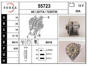 EAI 55723 kintamosios srovės generatorius 
 Elektros įranga -> Kint. sr. generatorius/dalys -> Kintamosios srovės generatorius
84AB10300AA, 84AB10300MB, 84BB10300AB