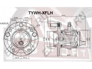 ASVA TYWH-XFLH rato stebulė 
 Ašies montavimas/vairavimo mechanizmas/ratai -> Rato stebulė/montavimas -> Rato stebulė
43560-30010