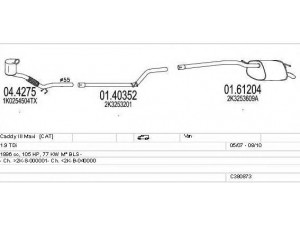 MTS C380873022989 išmetimo sistema 
 Išmetimo sistema -> Išmetimo sistema, visa