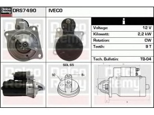 DELCO REMY DRS7490 starteris 
 Elektros įranga -> Starterio sistema -> Starteris
2995140, 42498678, 99451753