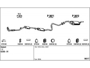 FENNO MI017 išmetimo sistema 
 Išmetimo sistema -> Išmetimo sistema, visa