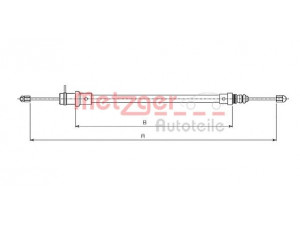 METZGER 491.1 trosas, stovėjimo stabdys 
 Stabdžių sistema -> Valdymo svirtys/trosai
4745.E9, 4745.T5, 1472957080, 1487276080