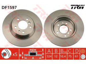 TRW DF1597 stabdžių diskas 
 Stabdžių sistema -> Diskinis stabdys -> Stabdžių diskas
34211157953, 34211159900, 34216757748