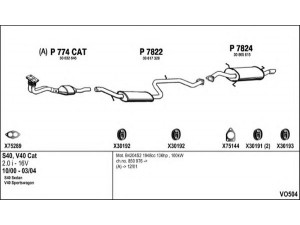 FENNO VO504 išmetimo sistema 
 Išmetimo sistema -> Išmetimo sistema, visa