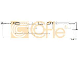 COFLE 10.4267 trosas, stovėjimo stabdys 
 Stabdžių sistema -> Valdymo svirtys/trosai
34403400796