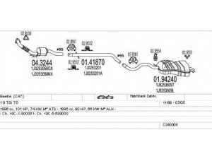 MTS C380008002798 išmetimo sistema 
 Išmetimo sistema -> Išmetimo sistema, visa