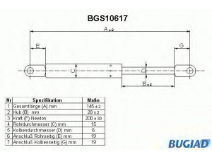 BUGIAD BGS10617 dujinė spyruoklė, sėdynės reguliavimas 
 Vidaus įranga -> Dujinės spyruoklės
29491-12-00, 294911200