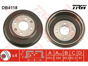 TRW DB4118 stabdžių būgnas 
 Stabdžių sistema -> Būgninis stabdys -> Stabdžių būgnas
EGP1358, GDB114, EGP1358, GDB114
