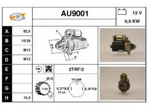 SNRA AU9001 starteris 
 Elektros įranga -> Starterio sistema -> Starteris
026911023C, 026911023CX, 026911023G