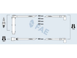 FAE 85760 uždegimo laido komplektas 
 Kibirkšties / kaitinamasis uždegimas -> Uždegimo laidai/jungtys
GHT 252, GHT 260, GHT 261