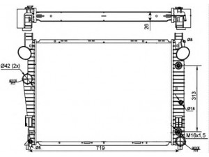 NRF 53107 radiatorius, variklio aušinimas 
 Aušinimo sistema -> Radiatorius/alyvos aušintuvas -> Radiatorius/dalys
2205000003, A2205000003