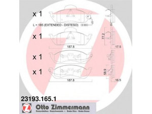 ZIMMERMANN 23193.165.1 stabdžių trinkelių rinkinys, diskinis stabdys 
 Techninės priežiūros dalys -> Papildomas remontas
163 420 0020, 163 420 0320, 163 420 1220