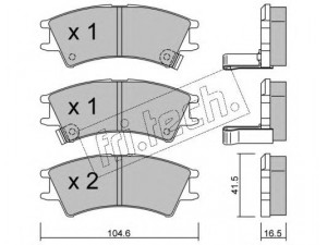 fri.tech. 370.0 stabdžių trinkelių rinkinys, diskinis stabdys 
 Techninės priežiūros dalys -> Papildomas remontas
58101-02A00, 58101-05A10