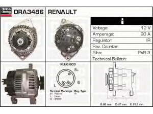DELCO REMY DRA3486 kintamosios srovės generatorius 
 Elektros įranga -> Kint. sr. generatorius/dalys -> Kintamosios srovės generatorius
7700871033, 7701499597, 7701499603