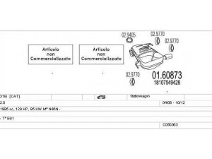 MTS C050363015603 išmetimo sistema 
 Išmetimo sistema -> Išmetimo sistema, visa