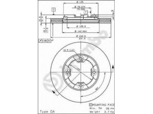 BREMBO 09.3105.10 stabdžių diskas 
 Dviratė transporto priemonės -> Stabdžių sistema -> Stabdžių diskai / priedai
40206D0360, 40206D0361