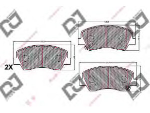 DJ PARTS BP2215 stabdžių trinkelių rinkinys, diskinis stabdys 
 Techninės priežiūros dalys -> Papildomas remontas
581010UA00, 581011RA05, 581014LA00
